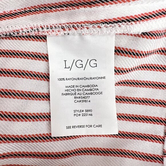 CAbi #5890 The Visionary Festive Stripe Carnival Top w/ Puff Sleeves Size Large - Picture 2 of 5